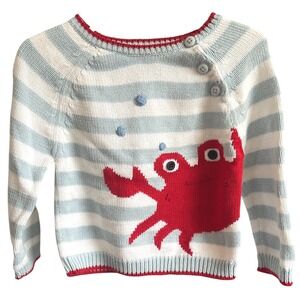 Zubels Crabbs Crab Striped Cotton Sweater 18 Months